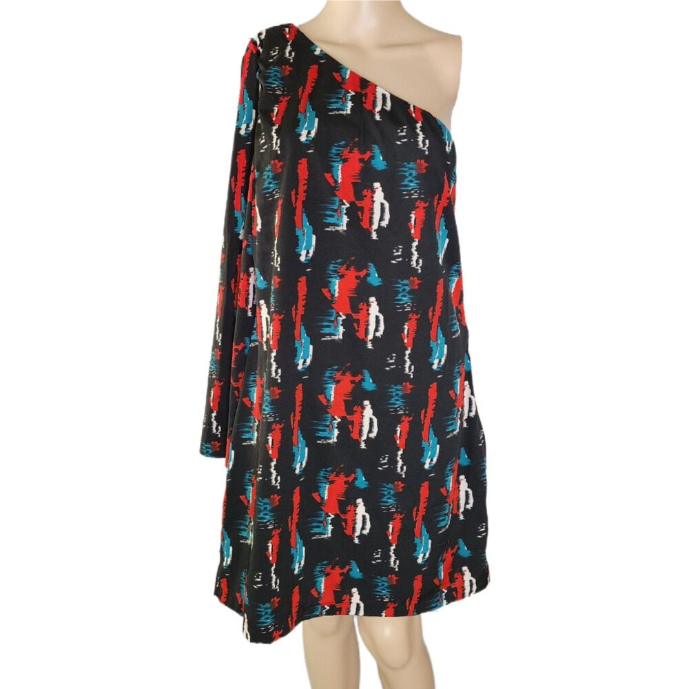 W118 by Walter Baker Allison One Shoulder Mini Dress Abstract Print - Medium EUC